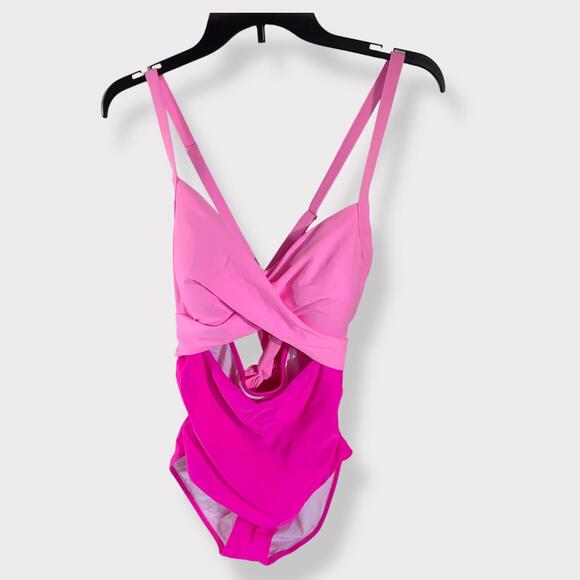 NWOT Eomenie One Piece Cutout High Waisted Wrap Tie Swimsuit. Large - Picture 3 of 3